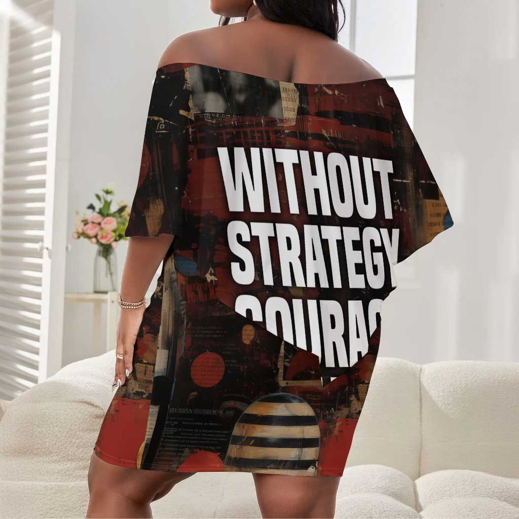 Bayard Rustin Off Shoulder Short Dress with Quiet Architect Design Strategy and Courage Civil Rights Tribute - African Pride