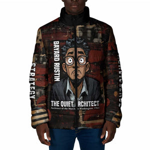 Bayard Rustin Padded Jacket with Quiet Architect Design Strategy and Courage Civil Rights Tribute - African Pride