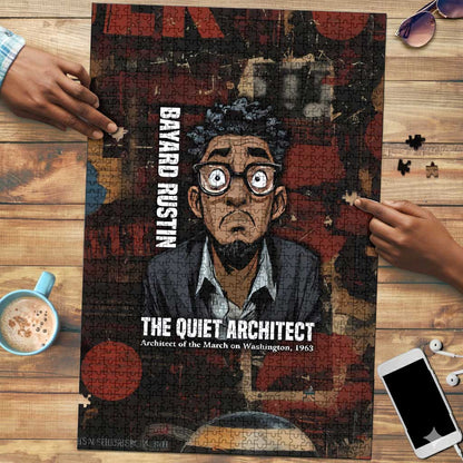 Bayard Rustin Puzzle with Quiet Architect Design Strategy and Courage Civil Rights Tribute - African Pride