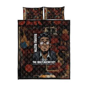 Bayard Rustin Quilt Bed Set with Quiet Architect Design Strategy and Courage Civil Rights Tribute - African Pride