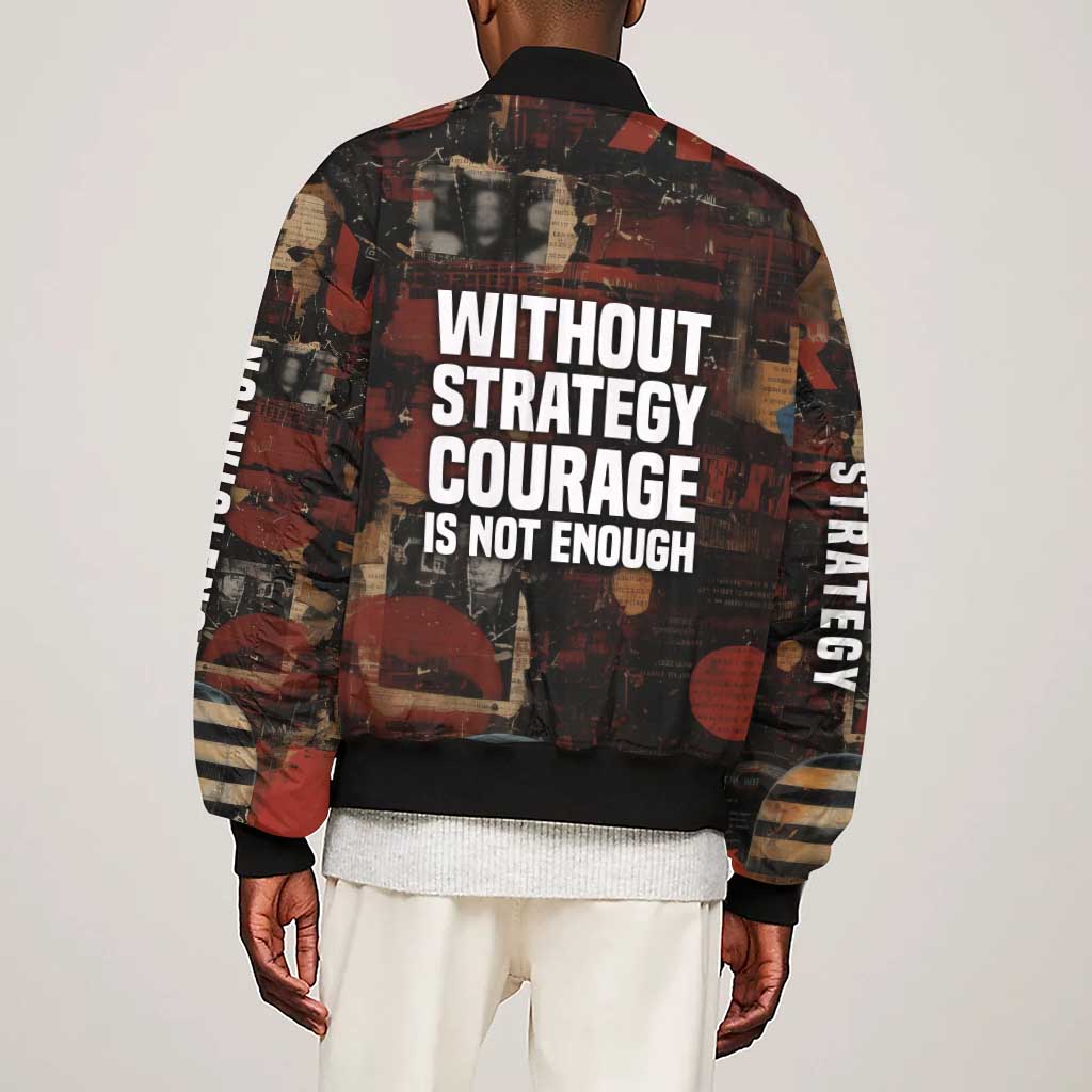 Bayard Rustin Sleeve Zip Bomber Jacket with Quiet Architect Design Strategy and Courage Civil Rights Tribute - African Pride