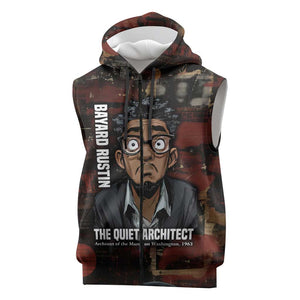 Bayard Rustin Sleeveless Zip Hoodie with Quiet Architect Design Strategy and Courage Civil Rights Tribute - African Pride