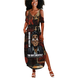 Bayard Rustin Summer Maxi Dress with Quiet Architect Design Strategy and Courage Civil Rights Tribute - African Pride