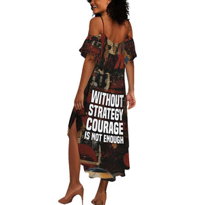 Bayard Rustin Summer Maxi Dress with Quiet Architect Design Strategy and Courage Civil Rights Tribute - African Pride