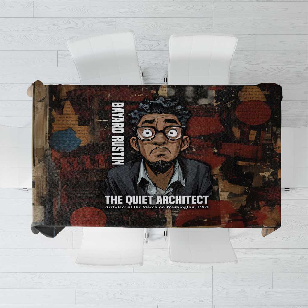 Bayard Rustin Tablecloth with Quiet Architect Design Strategy and Courage Civil Rights Tribute - African Pride