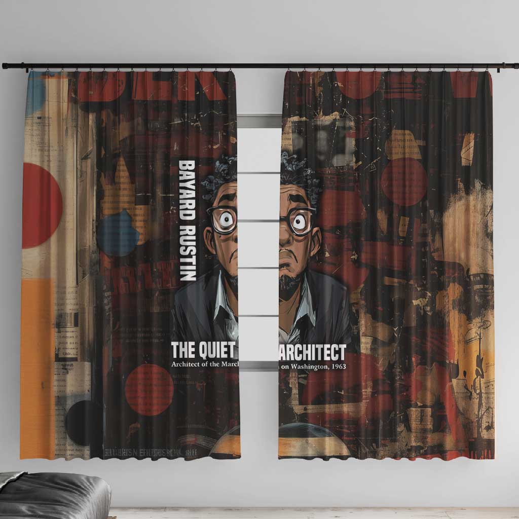 Bayard Rustin Window Curtain with Quiet Architect Design Strategy and Courage Civil Rights Tribute - African Pride