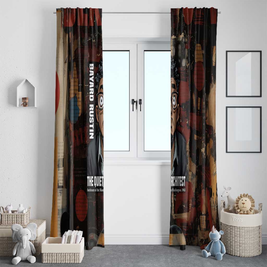 Bayard Rustin Window Curtain with Quiet Architect Design Strategy and Courage Civil Rights Tribute - African Pride