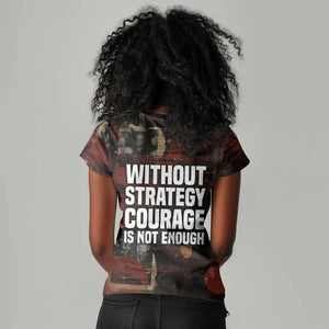Bayard Rustin Women V-Neck T-Shirt with Quiet Architect Design Strategy and Courage Civil Rights Tribute - African Pride
