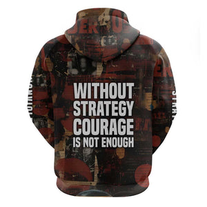Bayard Rustin Zip Hoodie with Quiet Architect Design Strategy and Courage Civil Rights Tribute - African Pride