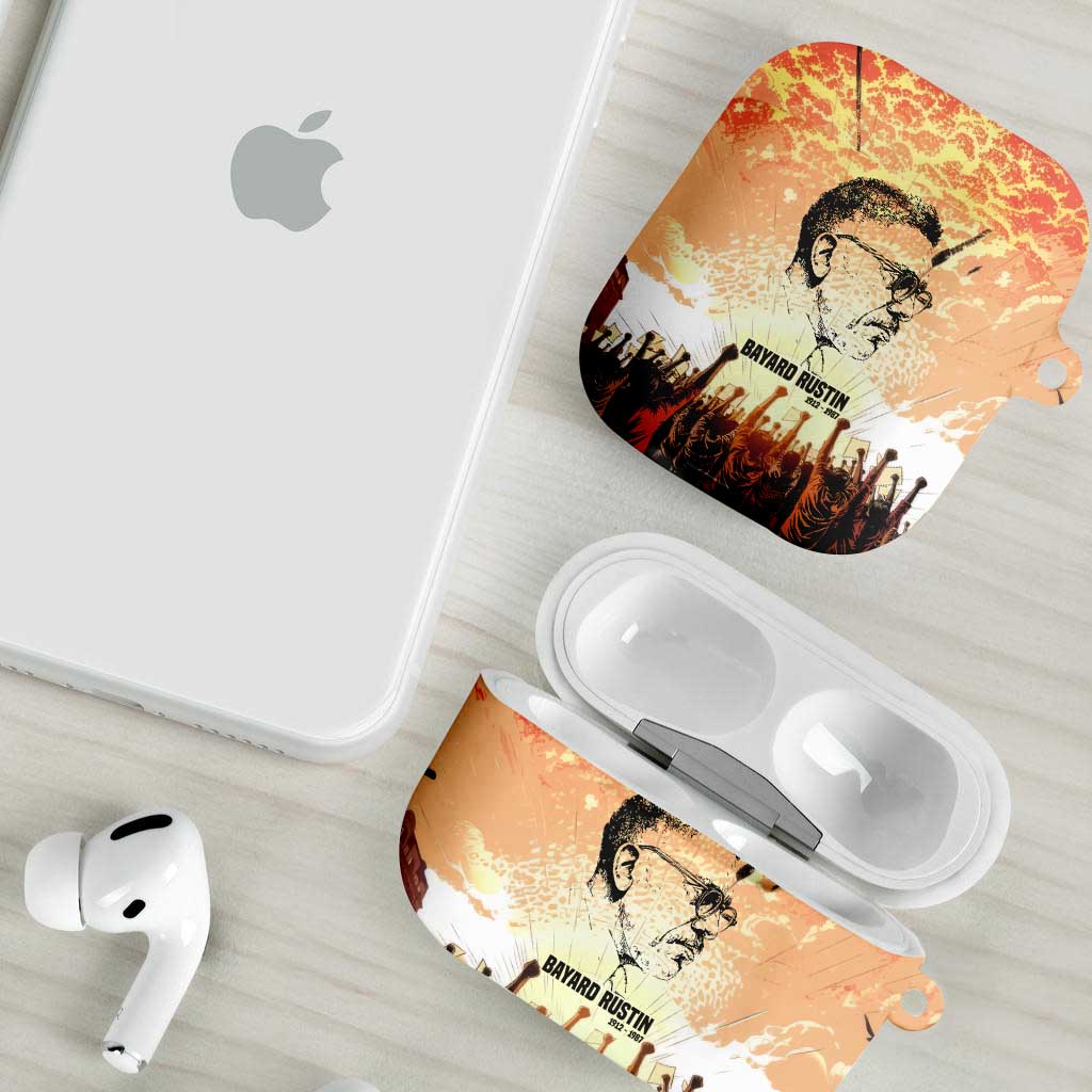 Bayard Rustin AirPods Case with Radical Nonviolence Design Protest Crowd and Courage Civil Rights Tribute - African Pride