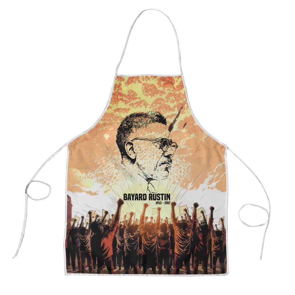 Bayard Rustin Apron with Radical Nonviolence Design Protest Crowd and Courage Civil Rights Tribute - African Pride