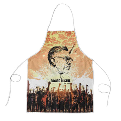 Bayard Rustin Apron with Radical Nonviolence Design Protest Crowd and Courage Civil Rights Tribute - African Pride