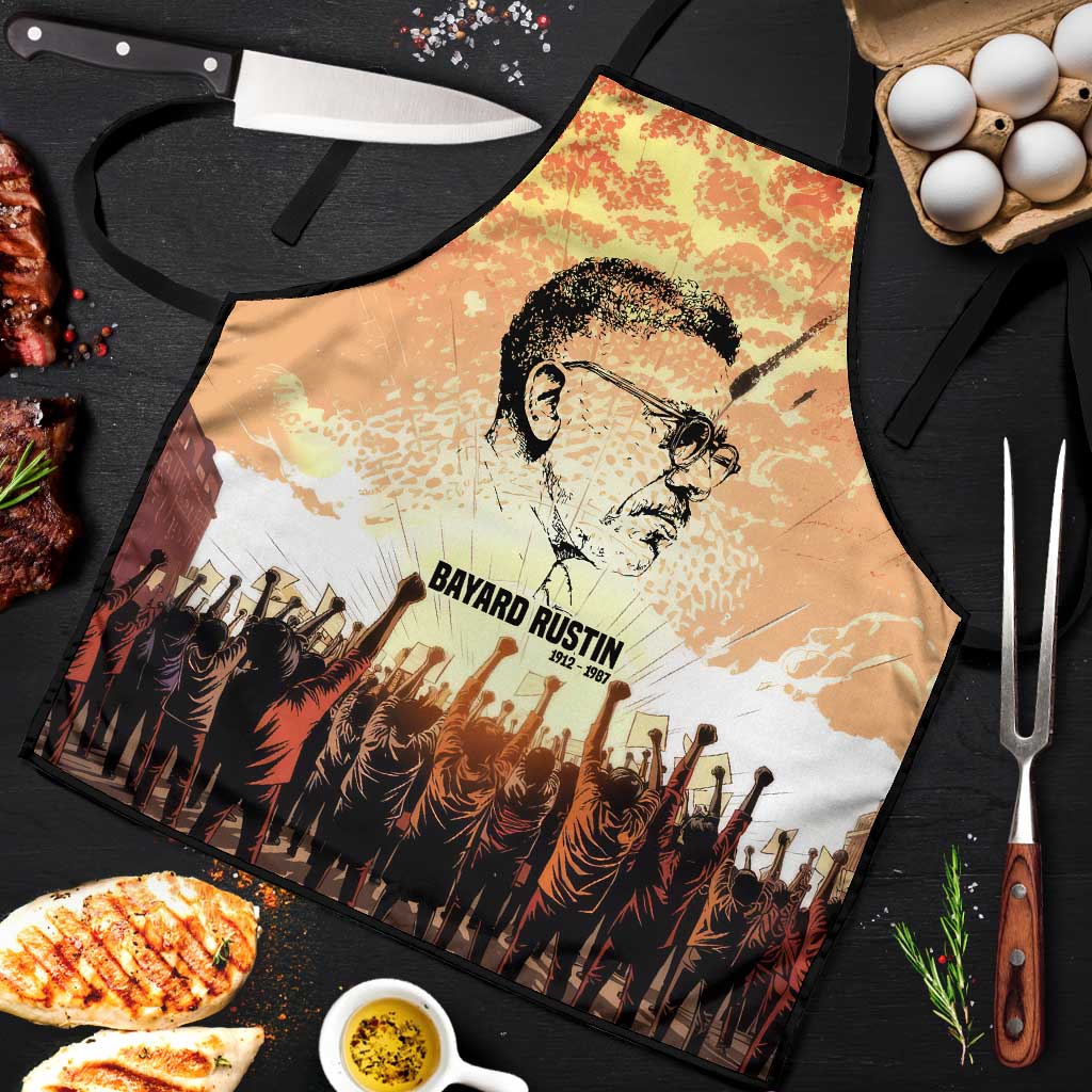 Bayard Rustin Apron with Radical Nonviolence Design Protest Crowd and Courage Civil Rights Tribute - African Pride
