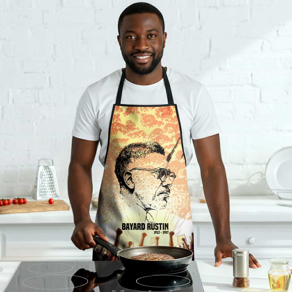 Bayard Rustin Apron with Radical Nonviolence Design Protest Crowd and Courage Civil Rights Tribute - African Pride