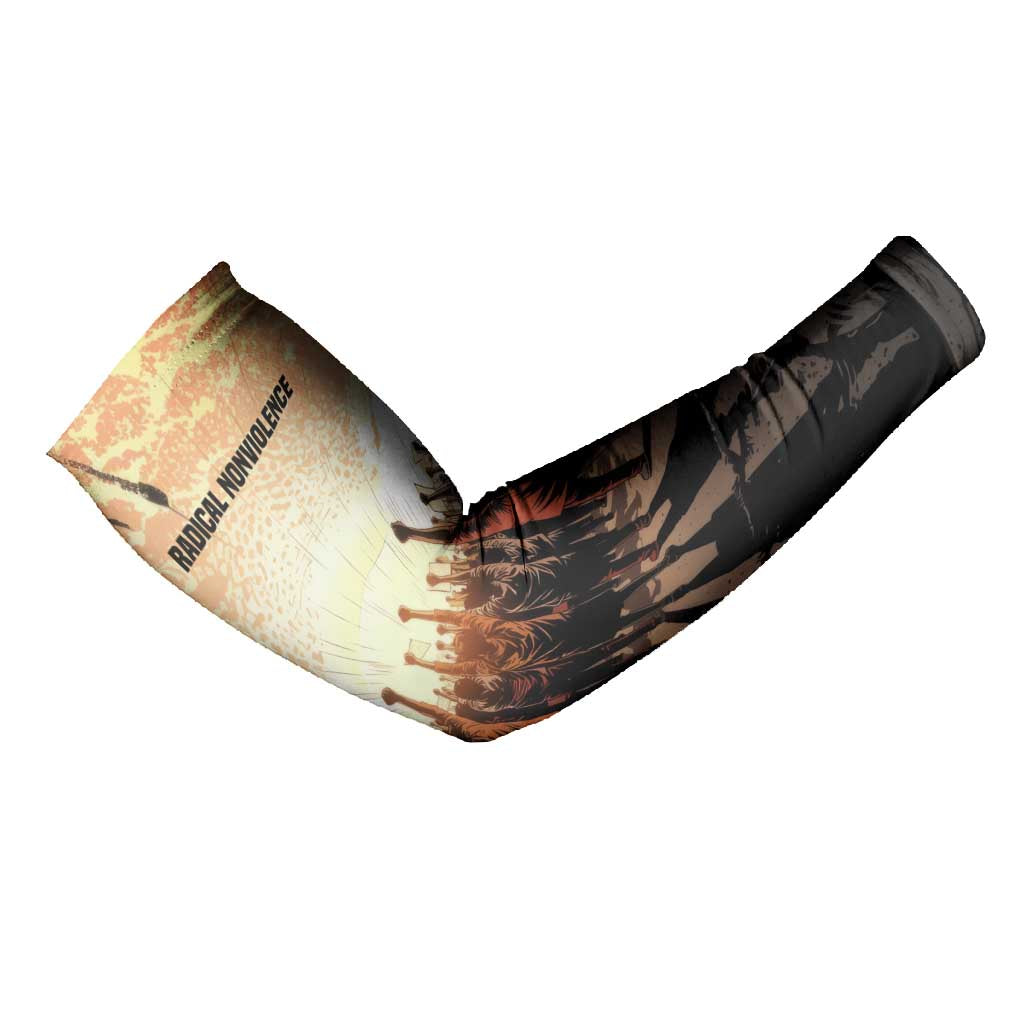 Bayard Rustin Arm Sleeves with Radical Nonviolence Design Protest Crowd and Courage Civil Rights Tribute - African Pride