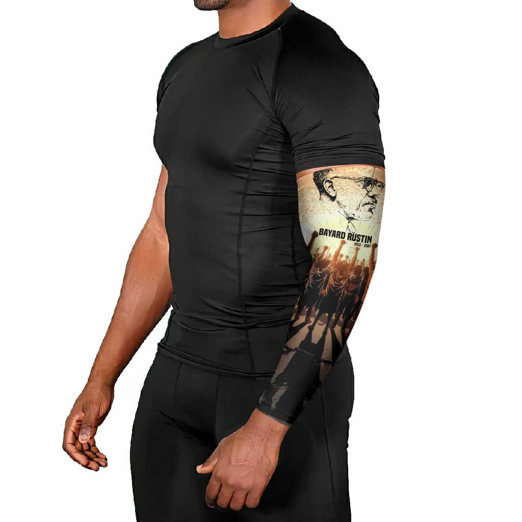 Bayard Rustin Arm Sleeves with Radical Nonviolence Design Protest Crowd and Courage Civil Rights Tribute - African Pride