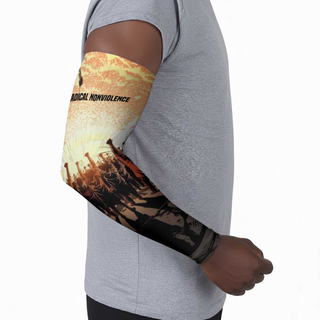 Bayard Rustin Arm Sleeves with Radical Nonviolence Design Protest Crowd and Courage Civil Rights Tribute - African Pride