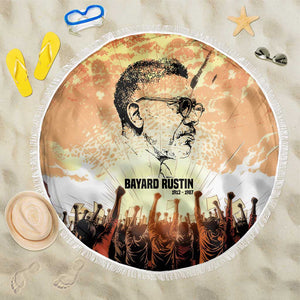 Bayard Rustin Beach Blanket with Radical Nonviolence Design Protest Crowd and Courage Civil Rights Tribute - African Pride