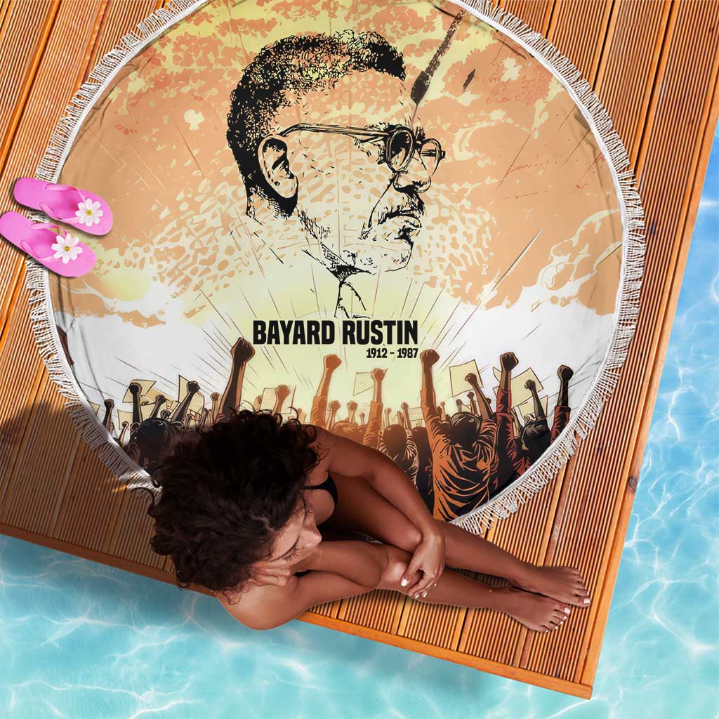 Bayard Rustin Beach Blanket with Radical Nonviolence Design Protest Crowd and Courage Civil Rights Tribute - African Pride