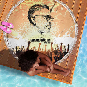 Bayard Rustin Beach Blanket with Radical Nonviolence Design Protest Crowd and Courage Civil Rights Tribute - African Pride