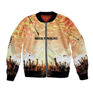 Bayard Rustin Bomber Jacket with Radical Nonviolence Design Protest Crowd and Courage Civil Rights Tribute - African Pride