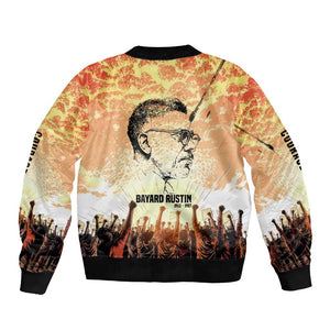 Bayard Rustin Bomber Jacket with Radical Nonviolence Design Protest Crowd and Courage Civil Rights Tribute - African Pride