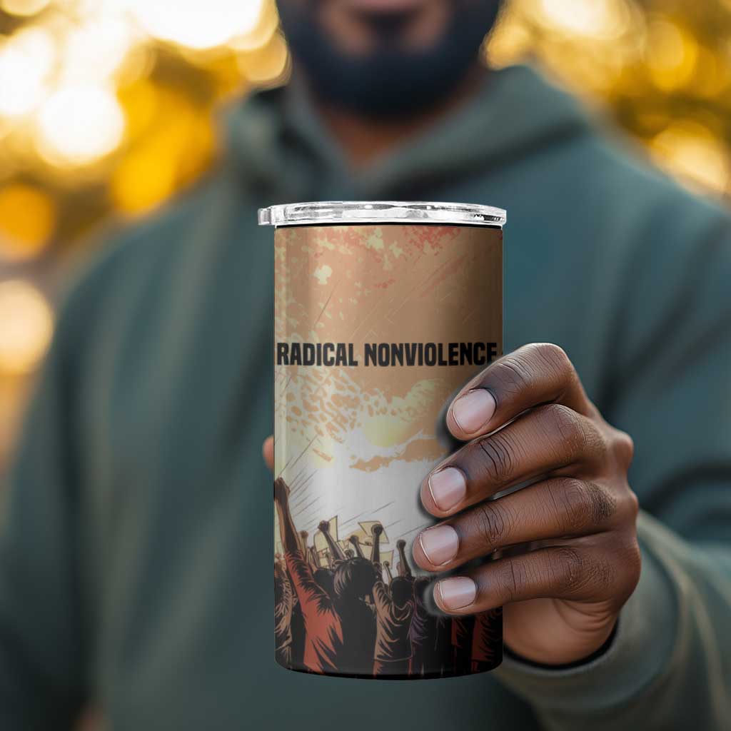 Bayard Rustin 4 in 1 Can Cooler Tumbler with Radical Nonviolence Design Protest Crowd and Courage Civil Rights Tribute - African Pride