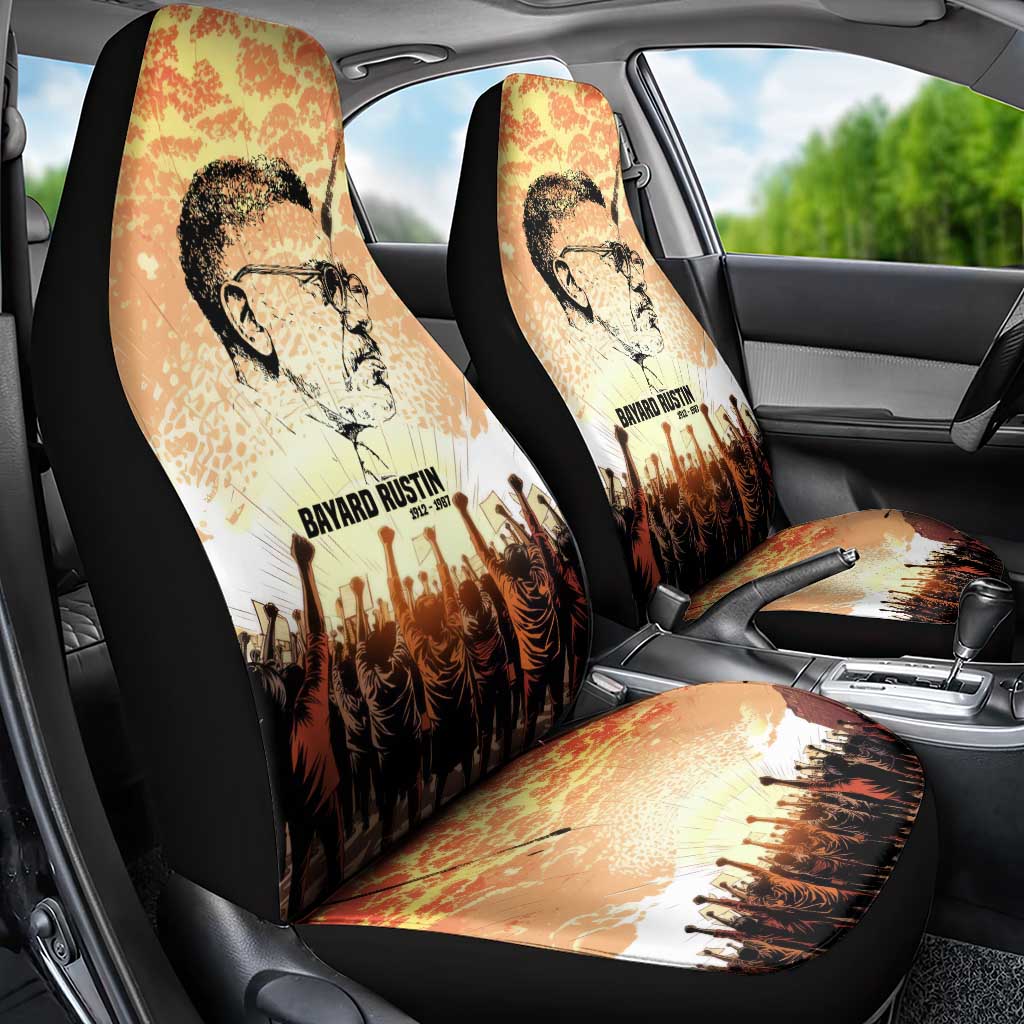 Bayard Rustin Car Seat Cover with Radical Nonviolence Design Protest Crowd and Courage Civil Rights Tribute - African Pride