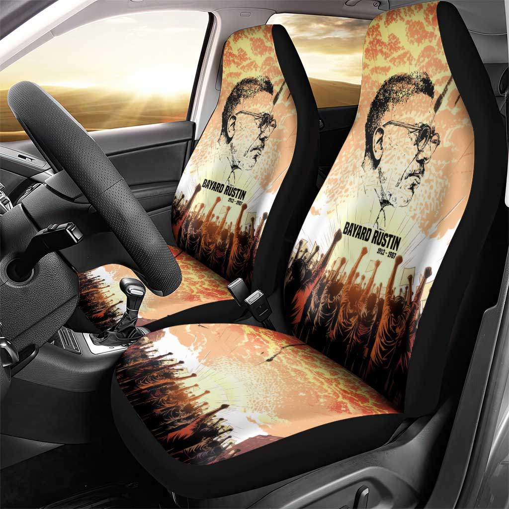 Bayard Rustin Car Seat Cover with Radical Nonviolence Design Protest Crowd and Courage Civil Rights Tribute - African Pride