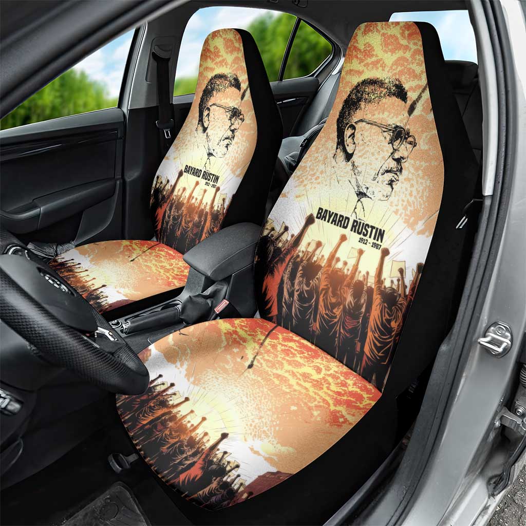 Bayard Rustin Car Seat Cover with Radical Nonviolence Design Protest Crowd and Courage Civil Rights Tribute - African Pride