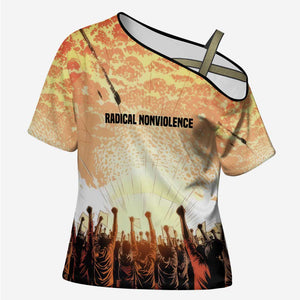 Bayard Rustin Cross Shoulder Shirt with Radical Nonviolence Design Protest Crowd and Courage Civil Rights Tribute - African Pride