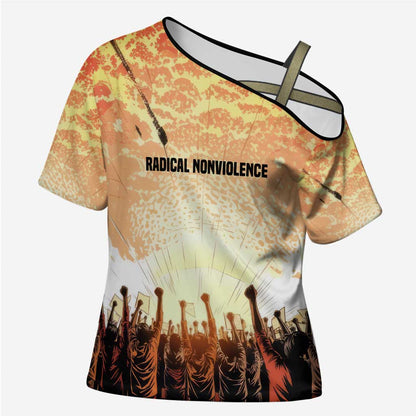 Bayard Rustin Cross Shoulder Shirt with Radical Nonviolence Design Protest Crowd and Courage Civil Rights Tribute - African Pride