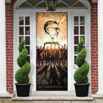 Bayard Rustin Door Cover with Radical Nonviolence Design Protest Crowd and Courage Civil Rights Tribute - African Pride