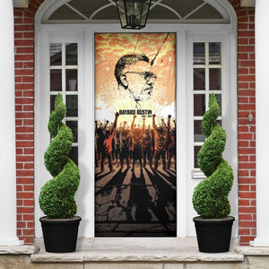 Bayard Rustin Door Cover with Radical Nonviolence Design Protest Crowd and Courage Civil Rights Tribute - African Pride