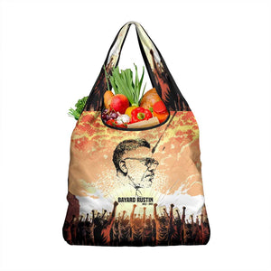 Bayard Rustin Grocery Bag with Radical Nonviolence Design Protest Crowd and Courage Civil Rights Tribute - African Pride