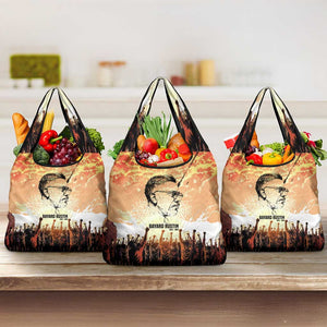 Bayard Rustin Grocery Bag with Radical Nonviolence Design Protest Crowd and Courage Civil Rights Tribute - African Pride