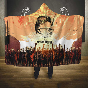 Bayard Rustin Hooded Blanket with Radical Nonviolence Design Protest Crowd and Courage Civil Rights Tribute - African Pride