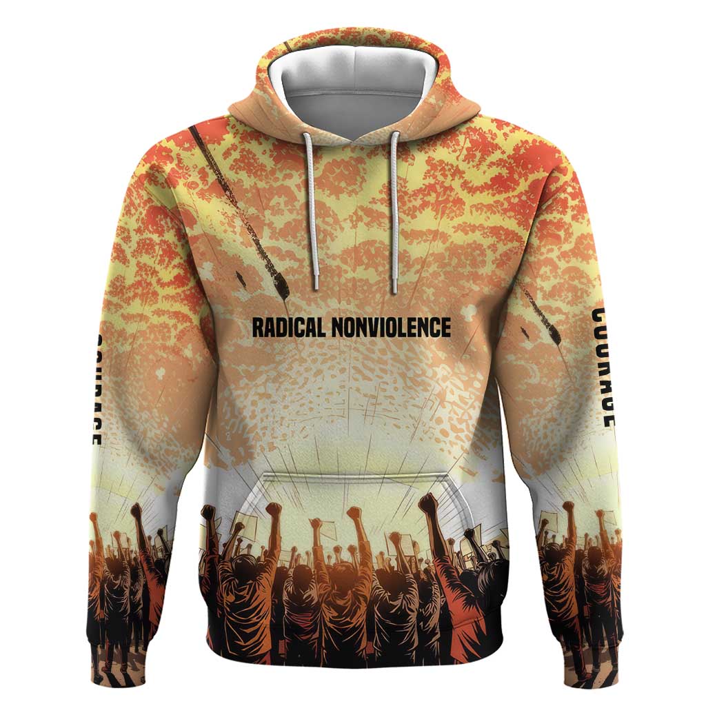 Bayard Rustin Hoodie with Radical Nonviolence Design Protest Crowd and Courage Civil Rights Tribute - African Pride
