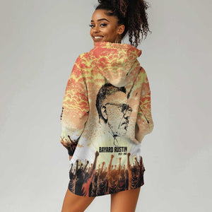 Bayard Rustin Hoodie Dress with Radical Nonviolence Design Protest Crowd and Courage Civil Rights Tribute - African Pride