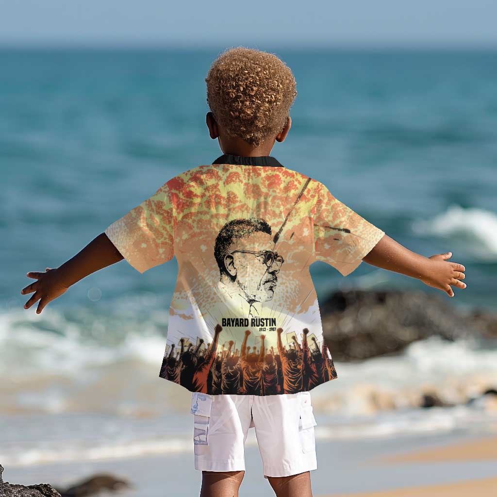 Bayard Rustin Kid Hawaiian Shirt with Radical Nonviolence Design Protest Crowd and Courage Civil Rights Tribute - African Pride