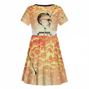 Bayard Rustin Kid Short Sleeve Dress with Radical Nonviolence Design Protest Crowd and Courage Civil Rights Tribute - African Pride