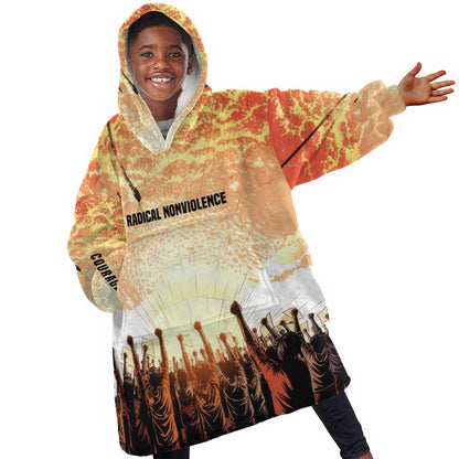 Bayard Rustin Kid Wearable Blanket Hoodie with Radical Nonviolence Design Protest Crowd and Courage Civil Rights Tribute - African Pride