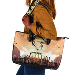 Bayard Rustin Leather Tote Bag with Radical Nonviolence Design Protest Crowd and Courage Civil Rights Tribute - African Pride