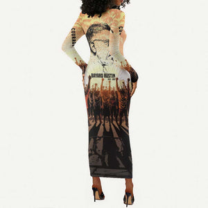 Bayard Rustin Long Sleeve Bodycon Dress with Radical Nonviolence Design Protest Crowd and Courage Civil Rights Tribute - African Pride