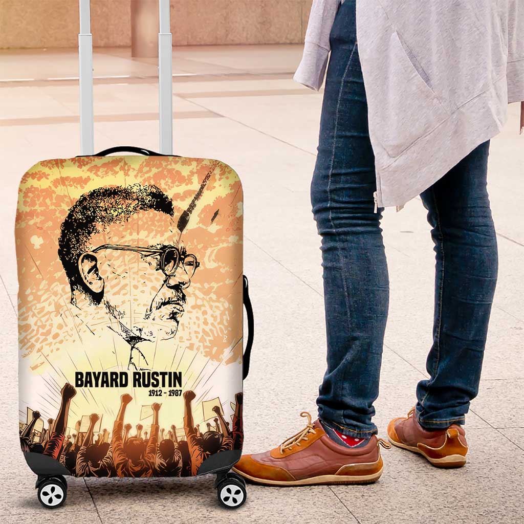 Bayard Rustin Luggage Cover with Radical Nonviolence Design Protest Crowd and Courage Civil Rights Tribute - African Pride