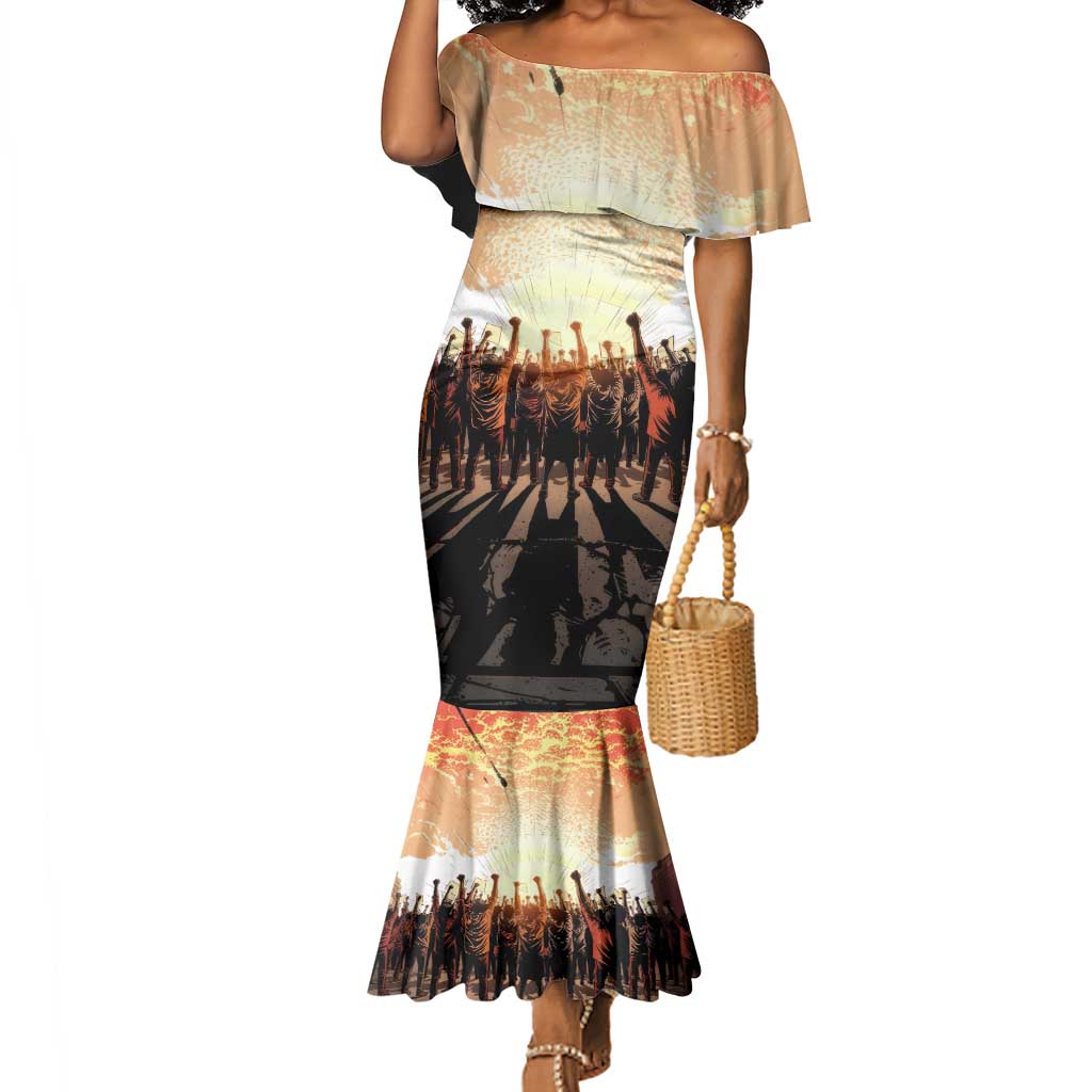 Bayard Rustin Mermaid Dress with Radical Nonviolence Design Protest Crowd and Courage Civil Rights Tribute - African Pride