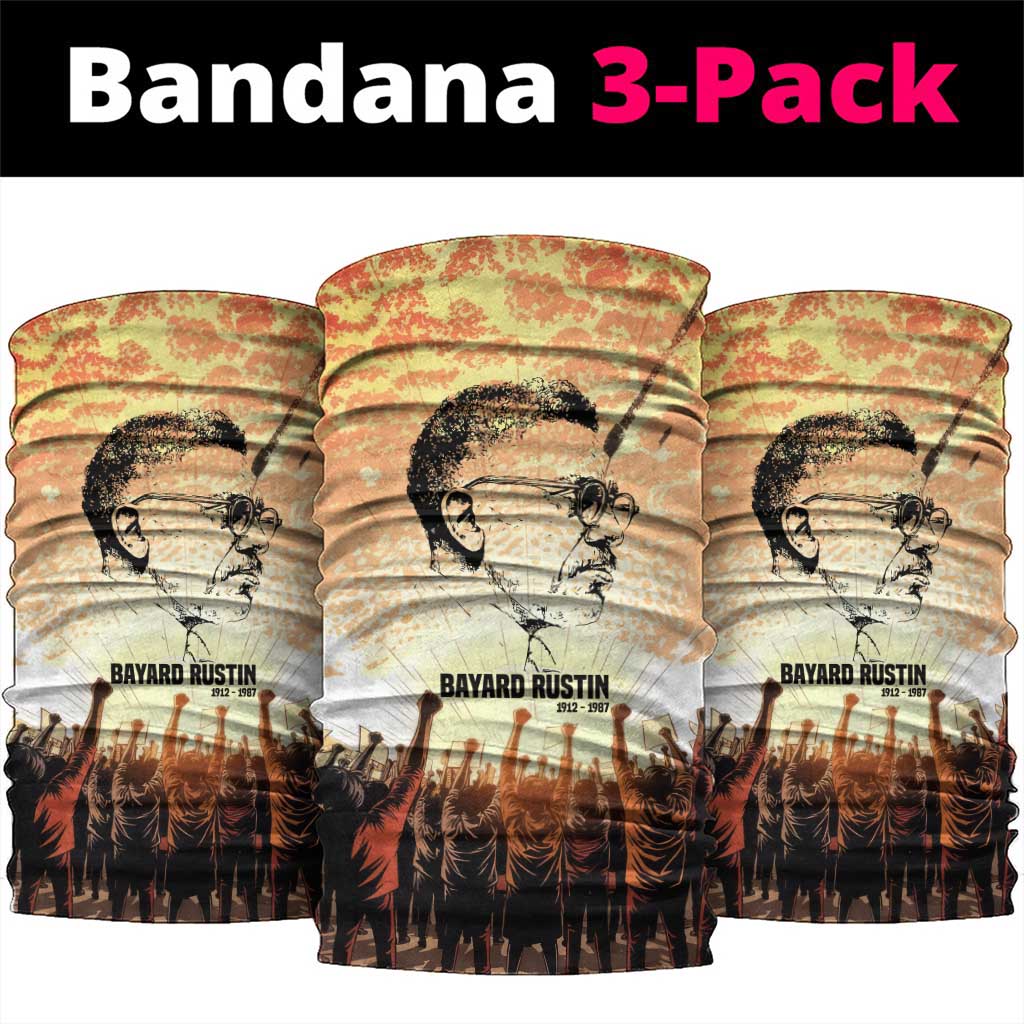 Bayard Rustin Neck Gaiter with Radical Nonviolence Design Protest Crowd and Courage Civil Rights Tribute - African Pride