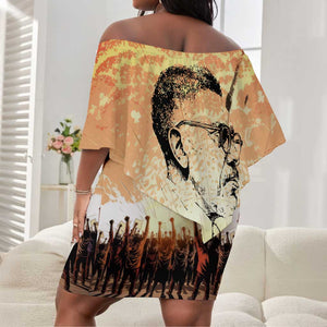 Bayard Rustin Off Shoulder Short Dress with Radical Nonviolence Design Protest Crowd and Courage Civil Rights Tribute - African Pride