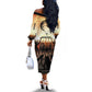 Bayard Rustin Off The Shoulder Long Sleeve Dress with Radical Nonviolence Design Protest Crowd and Courage Civil Rights Tribute - African Pride