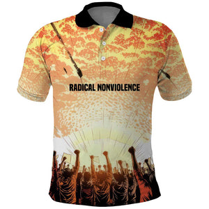 Bayard Rustin Polo Shirt with Radical Nonviolence Design Protest Crowd and Courage Civil Rights Tribute - African Pride